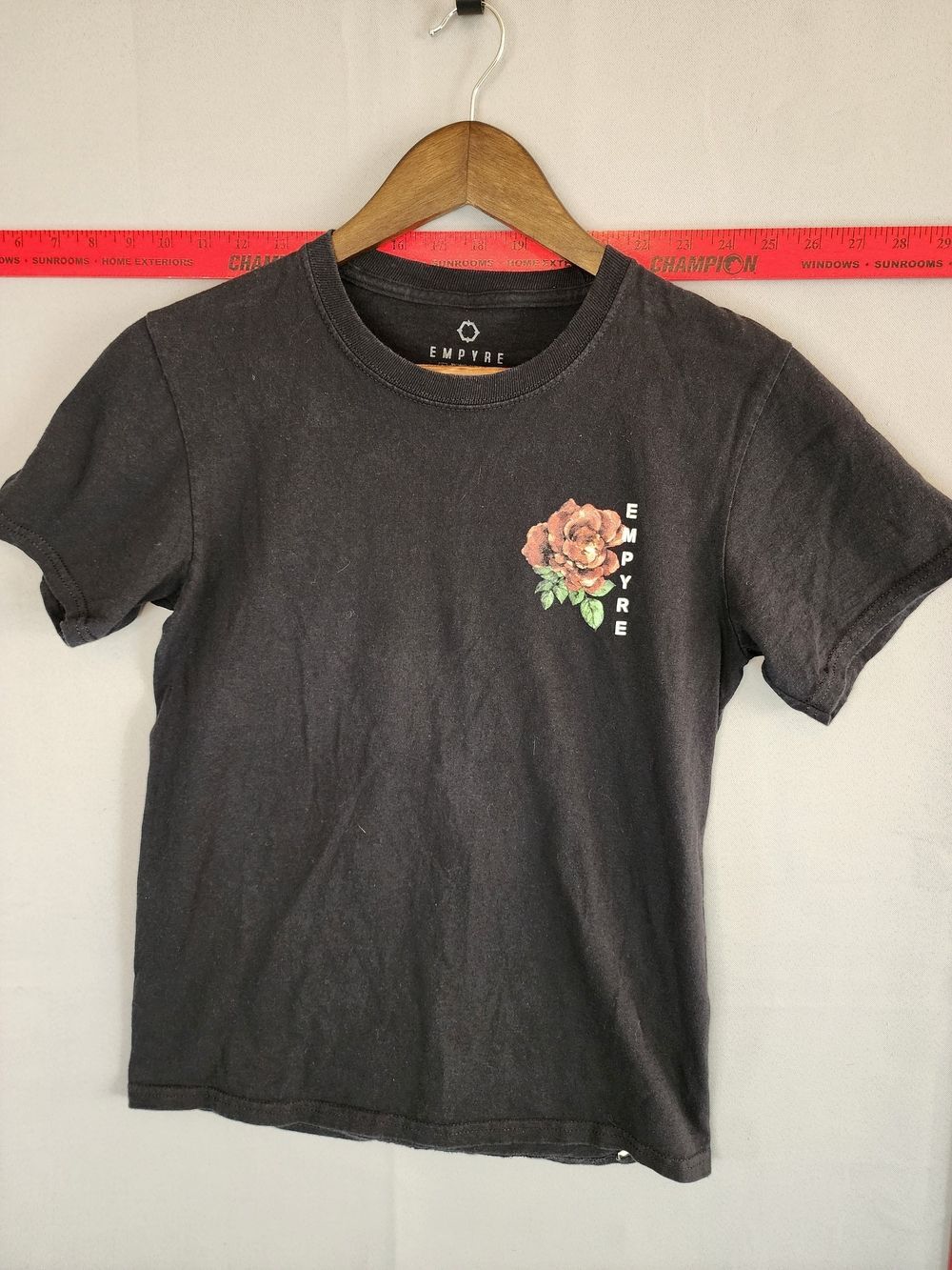Empyre Black Tee with Subtle Gray Logo Print